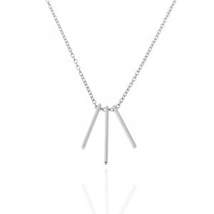 Collar Plata Triple Barra