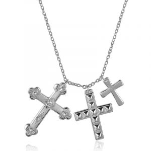 Collar Plata 3 cruces