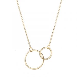 Collar Plata Doble Aro Gold