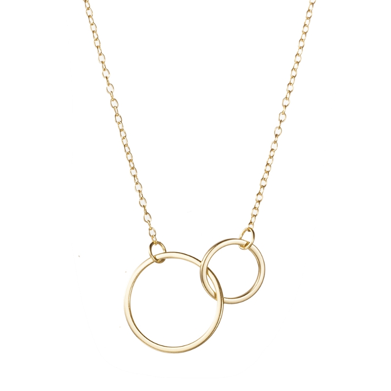Collar Plata Doble Aro Gold