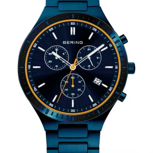 Reloj Bering Cronografo Esfera Negra y Brazalete Azul 11743-797