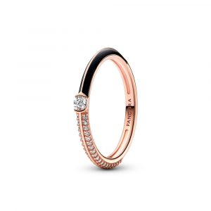 Anillo Dual Negro y Pavé de Pandora 192528C01