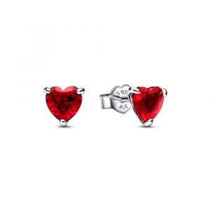 Pendientes de Botón Corazón Rojo 292549C01