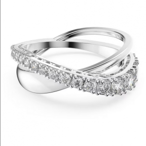 Anillo Twist Talla redonda, Blanco, Baño de rodio