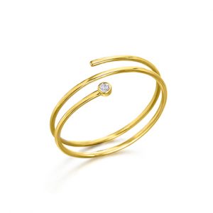 Anillo Espiral Oro Amarillo y Diamantes GA117OA