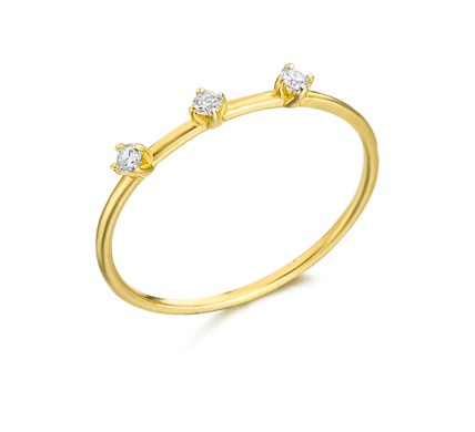 Anillo Oro Amarillo y 3 Diamantes Trinity GA078OA