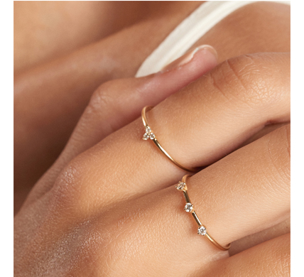 Anillo Oro Amarillo y 3 Diamantes Trinity GA078OA - Imagen 2