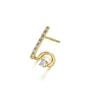Pendiente Barra y Diamantes Oro Amarillo GB158OA