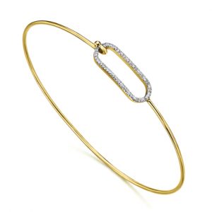 Pulsera Rigida Oro 18k Motivo Hebilla Diamantes GC039OA