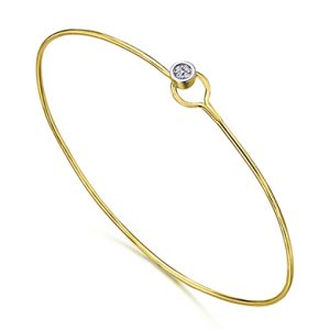 Pulsera Rigida Oro 18k Motivo Redondo Diamantes GC040OA