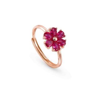 Anillo Plata Sweetrock Nature Flor Oro Rosa 148051/044