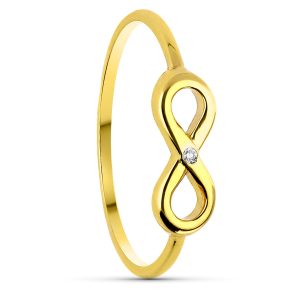 Anillo Oro Amarillo Infinito Diamante