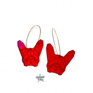 Pendientes Aro Bulldog Rojo