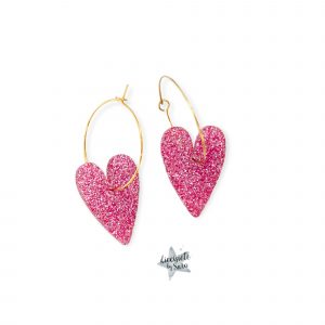 Pendientes Aro Loviu Rosa Glitter