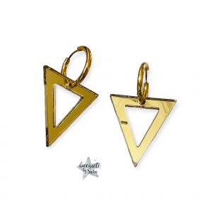 Pendientes Aro Triangulo Oro Espejo
