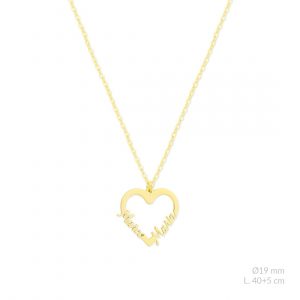 Gargantilla Plata Dorada Corazón Nombres