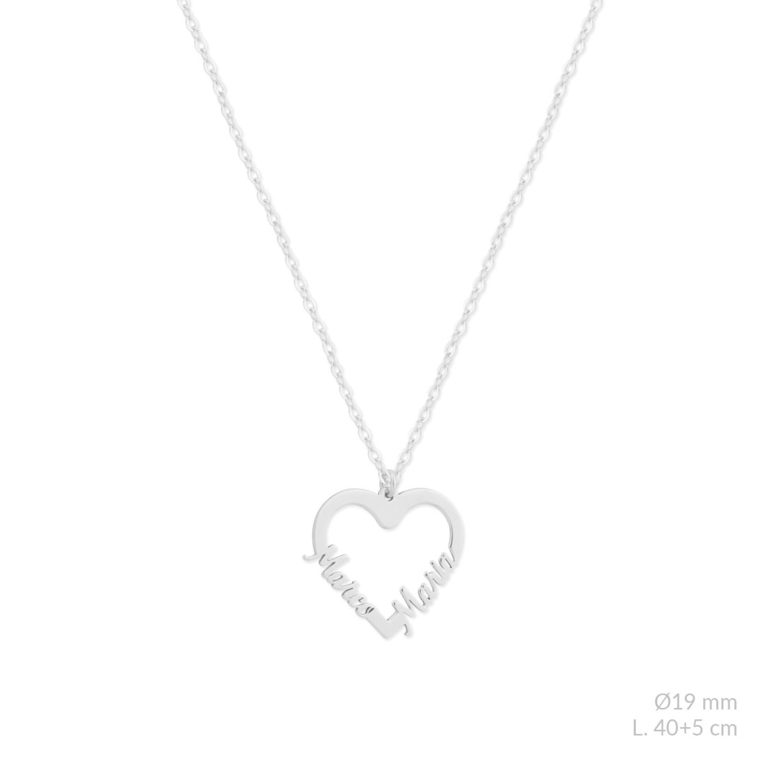Gargantilla Plata Corazón Nombres