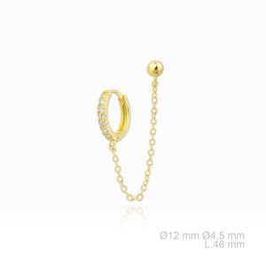 Pendientes Plata Bolita y Aro Gold