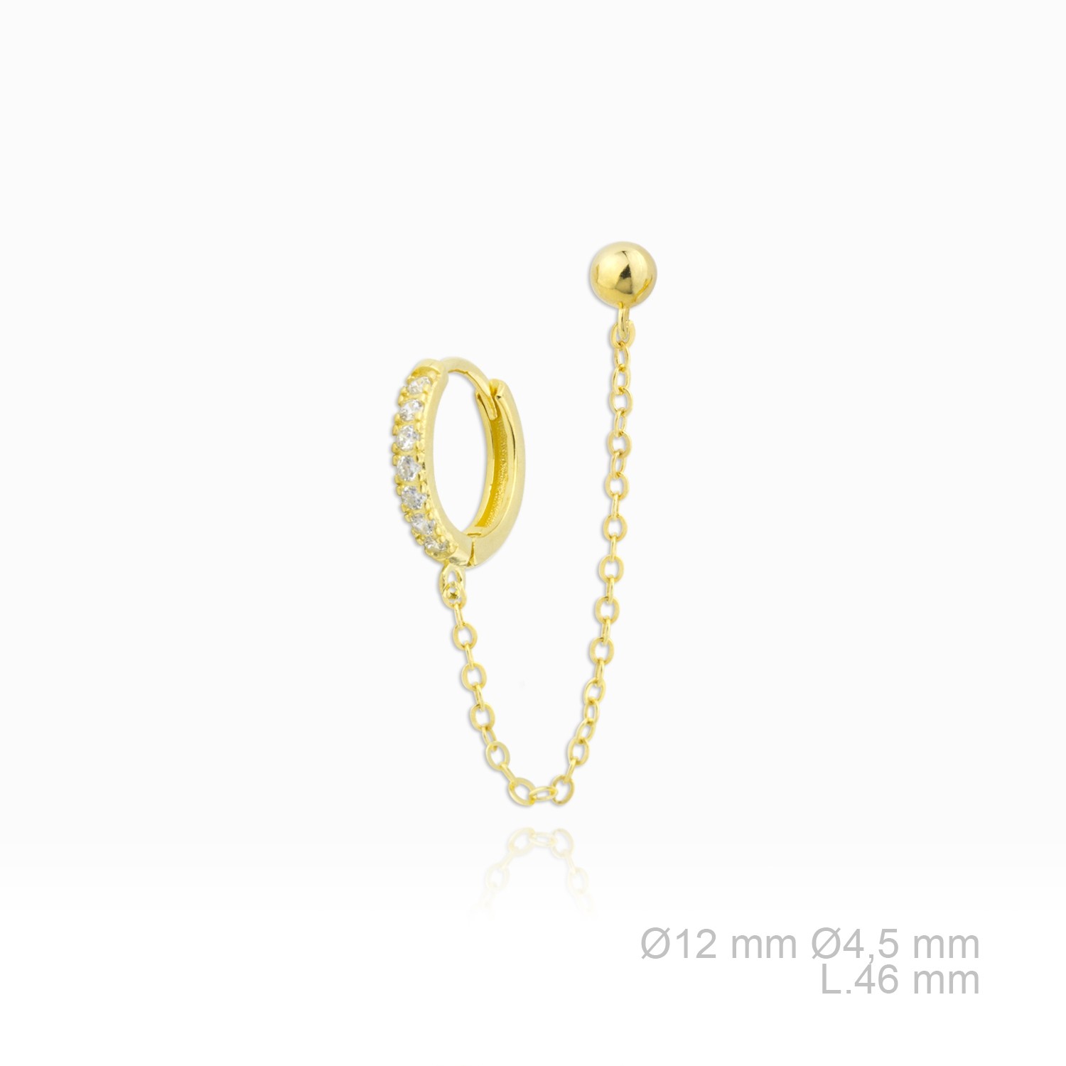 Pendientes Plata Bolita y Aro Gold