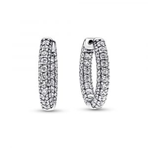 Pendientes de Aro Fila en Pave Plata de Ley 292624C01
