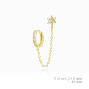 pendientes Plata Estrellas y Aro Gold