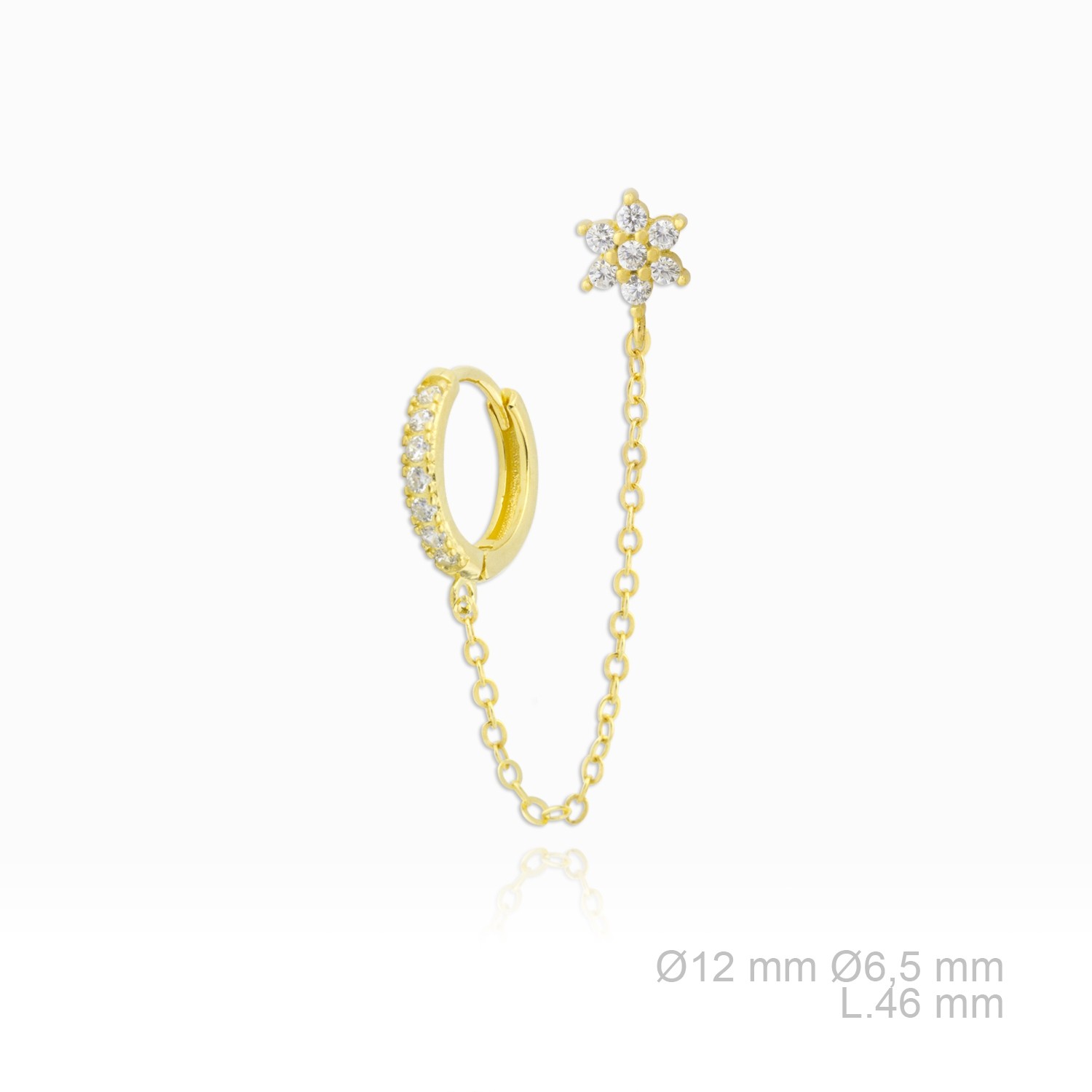 pendientes Plata Estrellas y Aro Gold