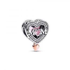 Charm Mamá y Corazón de Filigrana en dos Tonos 782653C01