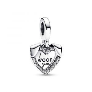 Charm Colgante Doble Corazón y Perro 792647C01