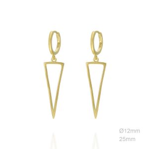pendientes Plata Aro y Triangulo Gold