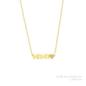 Gargantilla Plata Mamá Corazón Gold