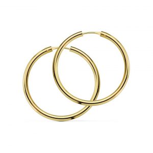 Pendientes Oro 18k Aro de 12x2mm