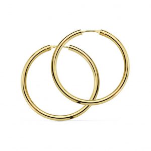 Pendientes Oro 18k Aro de 20x2mm