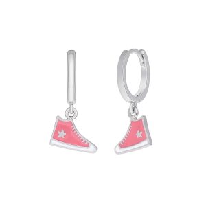 Pendientes Aro Plata Zapatillas Rosas D03001/BA