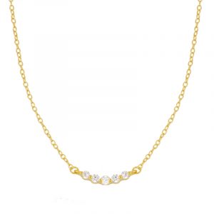 Collar en plata 5 Circonitas Gold
