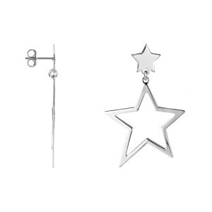 Pendientes Plata Estrella Doble