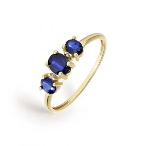 Anillo Oro 3 Zafiros y Diamantes GRN-207-272