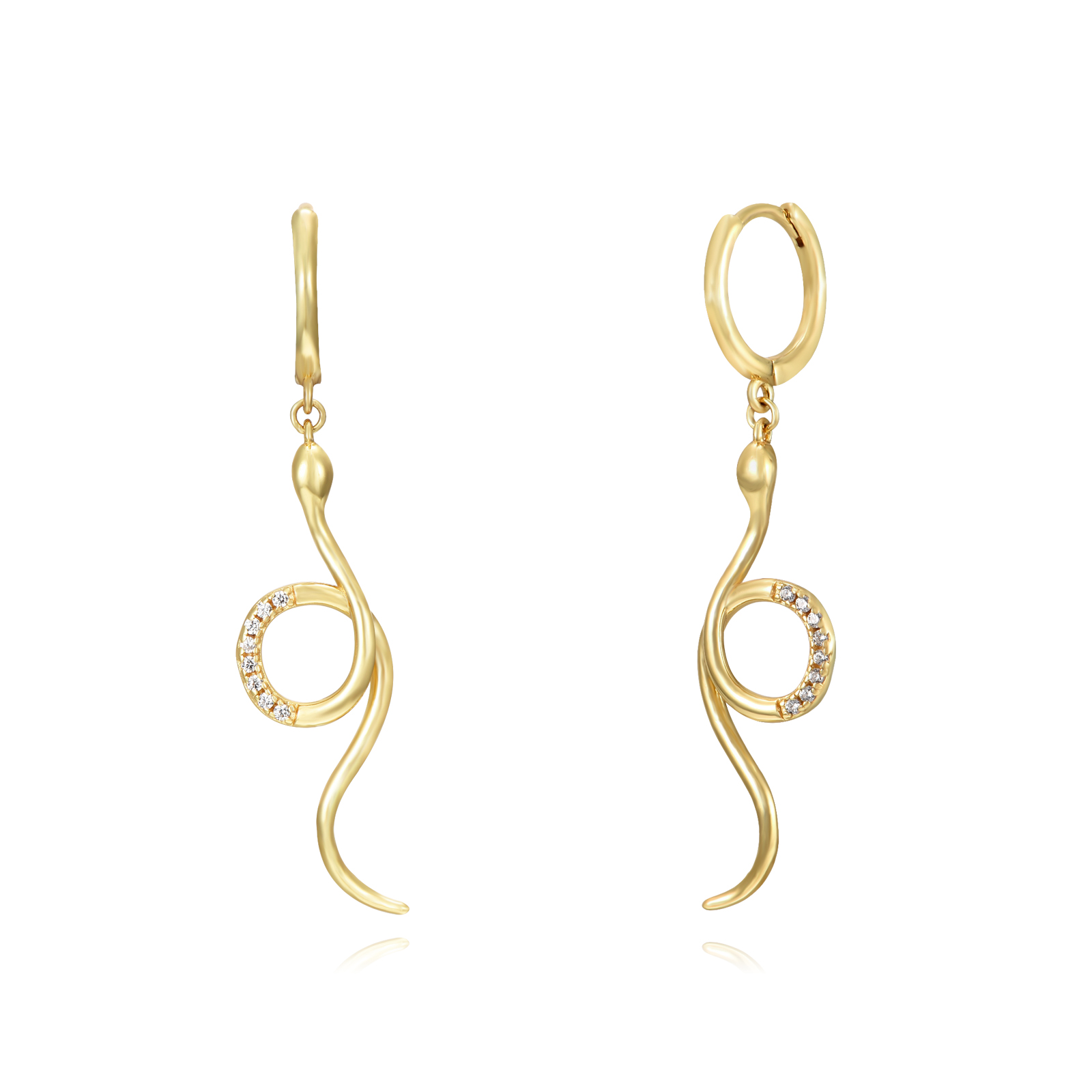 Pendientes Plata Aro Serpiente Arabelle Gold