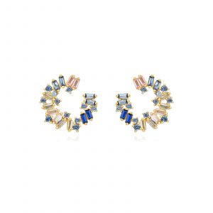 Pendientes Plata Onda Gold