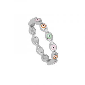 Anillo en Plata Esmalte Ojos
