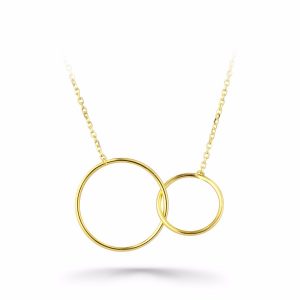 Gargantilla Oro Amarillo Doble Circulo