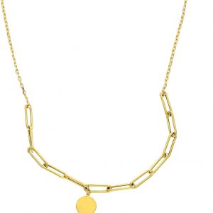 Gargantilla Oro Amarillo Eslabones y Cadena con Chapa