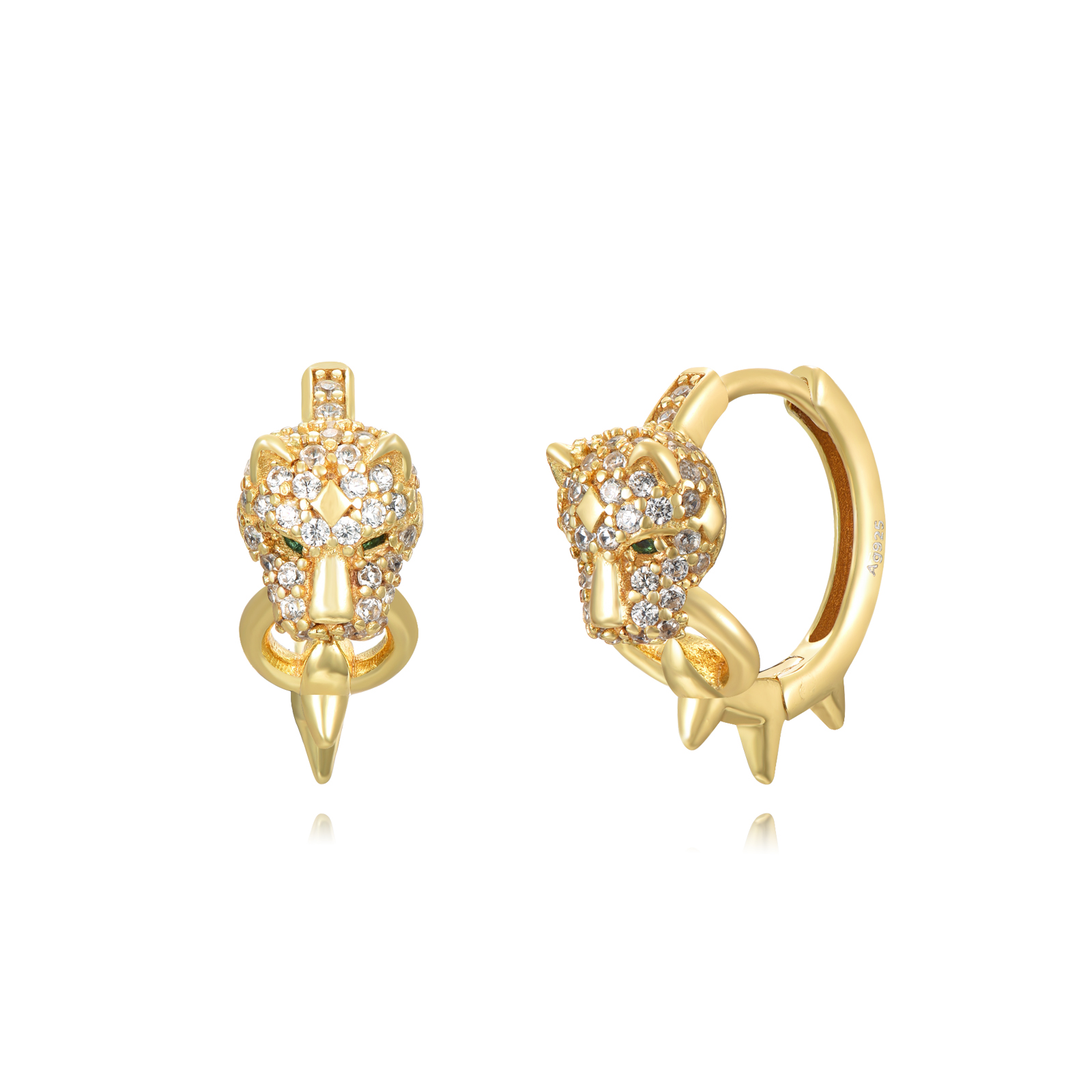 Pendientes Plata Felina Gold