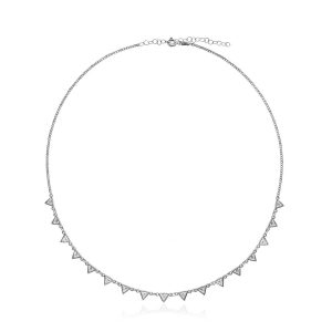 Collar Plata Triangulos Brillantes