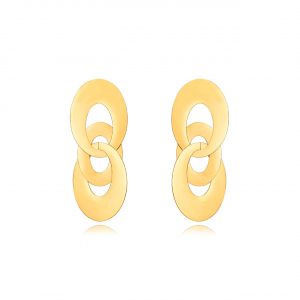 Pendientes Acero Triple Óvalo Gold