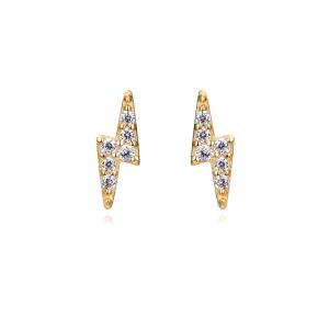 Pendientes Plata Rayo 7mm Gold