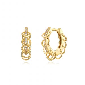 Pendientes Plata Aro Arlos Circonitas Gold
