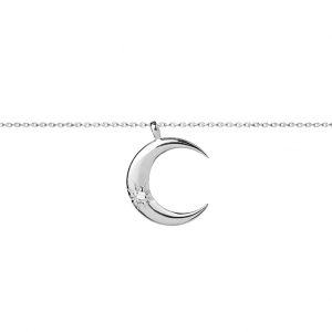 Collar Plata Luna Brillante