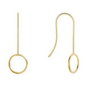 Pendientes Plata Hilo con Circulo Gold