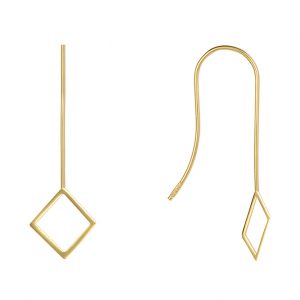 Pendientes Plata Hilo con Rombo Gold