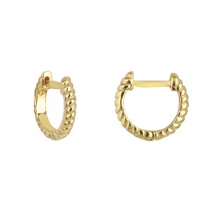 Pendientes Plata Aro Trenzado 12mm Gold